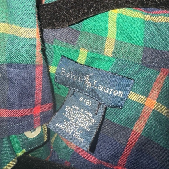 Ralph Lauren Kids Plaid Shirt - Green and Red - Picture 3 of 3